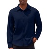image:imageCOOFANDY Mens Long Sleeve Button Down Shirt Casual Lightweight Shacket Spring Fall Shirt Jacket OvershirtNavy Blue