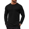image:imageCOOFANDY Mens Long Sleeve T Shirts Casual Crew Neck Tee Shirts Lightweight Soft Pullover TopsBlack