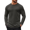 image:imageCOOFANDY Mens Long Sleeve T Shirts Casual Crew Neck Tee Shirts Lightweight Soft Pullover TopsDark Grey