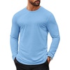 image:imageCOOFANDY Mens Long Sleeve T Shirts Casual Crew Neck Tee Shirts Lightweight Soft Pullover TopsLight Blue