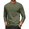 image:imageCOOFANDY Mens Long Sleeve T Shirts Crew Neck Casual Basic Tee Shirt Lightweight Pullover Shirts1 Packarmy Green