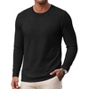 image:imageCOOFANDY Mens Long Sleeve Tee Shirts Crew Neck T Shirts Casual Basic Tees Soft Lightweight Pullover ShirtsAblack