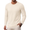image:imageCOOFANDY Mens Long Sleeve Tee Shirts Crew Neck T Shirts Casual Basic Tees Soft Lightweight Pullover ShirtsBeige