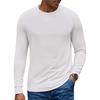 image:imageCOOFANDY Mens Long Sleeve Tee Shirts Crew Neck TShirt Casual Pullover Basic Tees Soft Stretch TshirtsWhite