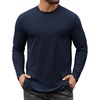 image:imageCOOFANDY Mens Long Sleeve Tee Shirts Stretch Crew Neck Thermal Shirts Casual T Shirts for MenDark Blue