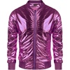 image:imageCOOFANDY Mens Metallic Jacket 70s Disco Dance Party Costume Shiny Varsity Zipper Baseball Bomber JacketLuxurious Purple