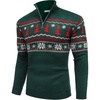 image:imageCOOFANDY Mens Quarter Zip Pullover Sweater Casual Zip Up Polo Sweater KnitDark Green and Christmas Tree