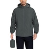 image:imageCOOFANDY Mens Rain Jacket Lightweight Waterproof Raincoat Packable Rain Shell Jacket With Hood Golf Hiking WindbreakerDeep Gray