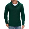 image:imageCOOFANDY Mens Shawl Collar Sweaters VNeck Relaxed Fit Cable PulloversDark Green