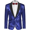 image:imageCOOFANDY Mens Shiny Sequin Blazer Tuxedo Party Dinner Prom One Button Suit JacketNavy Blue