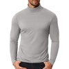image:imageCOOFANDY Mens Slim Fit Mock Turtleneck T Shirt Casual Basic Knitted Long Sleeve Pullover SweaterLight Gray