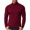 image:imageCOOFANDY Mens Slim Fit Mock Turtleneck T Shirt Casual Basic Knitted Long Sleeve Pullover SweaterWine Red