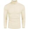 image:imageCOOFANDY Mens Slim Fit Turtleneck Sweater Casual Knitted Twisted Pullover Solid SweatersApricot