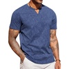 image:imageCOOFANDY Mens T Shirts V Neck 100 Cotton Short Sleeve Casual Summer Vintage Tee ShirtNavy Blue