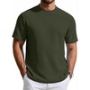 image:imageCOOFANDY Mens TShirt Short Sleeve Crew Neck Textured Shirts Classic Knit Pullover TeesArmy Green