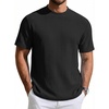 image:imageCOOFANDY Mens TShirt Short Sleeve Crew Neck Textured Shirts Classic Knit Pullover TeesBlack