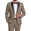 image:imageCOOFANDY Mens Tuxedo Suit Set Slim Fit 2 Piece One Button Blazer Jacket Pants for WeddingDinnerPromKhaki