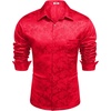 image:imageCOOFANDY Silk Dress Shirt for Men Slim Fit Satin Long Sleeve Shirts Luxury Wedding Shirt