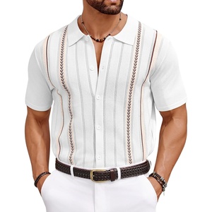 image:imageCOOFANDY Knit Shirts for Men Casual Short Sleeve Button Down Shirts Summer Beach Stretch Fit Collared ShirtsWhite