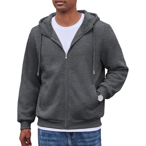 image:imageCOOFANDY Men Full Zip Hoodie Fleece Zipper Sweatshirt Casual Hooded Jacket  lightweight fleecelined and smooth zipper versatile drawstring hood ideal for daily wear school gym outdoor activitiesDark Grey