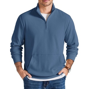 image:imageCOOFANDY Men Quarter Zip Pullover Mock Neck Long Sleeve Corduroy Sweatshirt  Long sleeve lightweight soft warm slight stretchy regular fit fall winter vintage fashion clothing S3XLBlue