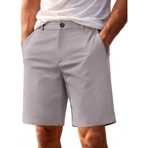 image:imageCOOFANDY Men Short Casual 9 Lightweight Cotton Comfort Stretch Dress Short  Stretch Chino Short Lightweight Cotton Summer Shorts Breathable Elastic Waist Flat Front Stretch Dress Shorts Flat FrontLight Gray