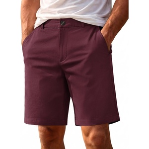 image:imageCOOFANDY Men Short Casual 9 Lightweight Cotton Comfort Stretch Dress Short  Stretch Chino Short Lightweight Cotton Summer Shorts Breathable Elastic Waist Flat Front Stretch Dress Shorts Flat FrontWine