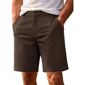 image:imageCOOFANDY Men Short Casual 9 Lightweight Cotton Comfort Stretch Dress Short  Stretch Chino Short Lightweight Cotton Summer Shorts Breathable Elastic Waist Flat Front Stretch Dress Shorts Flat FrontBrown