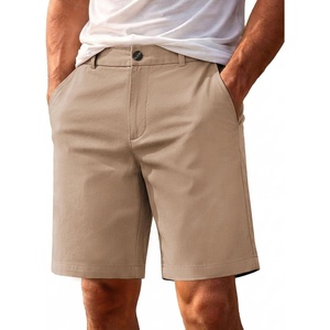 image:imageCOOFANDY Men Short Casual 9 Lightweight Cotton Comfort Stretch Dress Short  Stretch Chino Short Lightweight Cotton Summer Shorts Breathable Elastic Waist Flat Front Stretch Dress Shorts Flat FrontKhaki