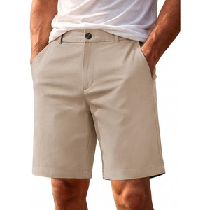 image:imageCOOFANDY Men Short Casual 9 Lightweight Cotton Comfort Stretch Dress Short  Stretch Chino Short Lightweight Cotton Summer Shorts Breathable Elastic Waist Flat Front Stretch Dress Shorts Flat FrontLight Khaki