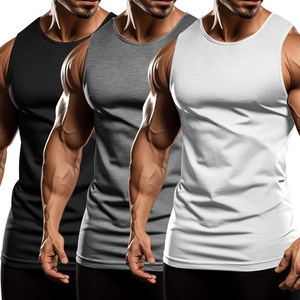 image:imageCOOFANDY Mens 3 Pack Workout Tank Tops Sleeveless Gym Shirts Bodybuilding Fitness Muscle Tee ShirtsWhiteDark GreyBlack