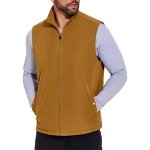 image:imageCOOFANDY Mens Casual Outerwear Vest Lightweight FullZip Sleeveless Jacket Outdoor Hiking Travel Golf Vest with PocketsLight Brown