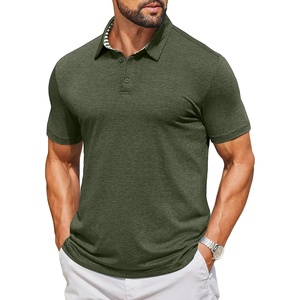 image:imageCOOFANDY Mens Casual Polo Shirts Short Sleeve Classic Basic Tee Button Collar Shirt Summer Golf TShirtDark Green