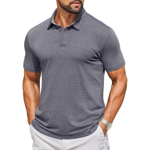 image:imageCOOFANDY Mens Casual Polo Shirts Short Sleeve Classic Basic Tee Button Collar Shirt Summer Golf TShirtDark Grey