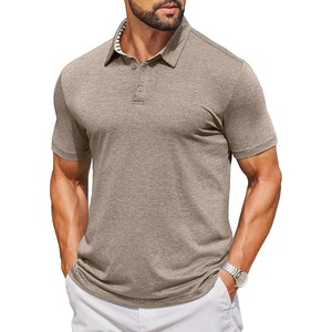 image:imageCOOFANDY Mens Casual Polo Shirts Short Sleeve Classic Basic Tee Button Collar Shirt Summer Golf TShirtKhaki