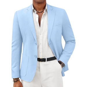 image:imageCOOFANDY Mens Casual Sport Coat Lightweight Two Button Blazer Slim Fit Business JacketsLight Blue