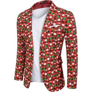 image:imageCOOFANDY Mens Christmas Blazer Jacket One Button Halloween Sport Coat Christmas Party Holiday Jacket