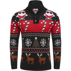 image:imageCOOFANDY Mens Christmas Sweater Ugly Knitted Xmas Sweaters Casual Snowflake Pullover KnitwearBlack Noel