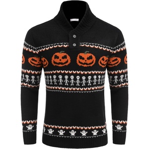image:imageCOOFANDY Mens Christmas Sweater Ugly Knitted Xmas Sweaters Casual Snowflake Pullover KnitwearBlack Pumpkin