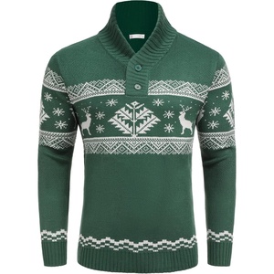 image:imageCOOFANDY Mens Christmas Sweater Ugly Knitted Xmas Sweaters Casual Snowflake Pullover KnitwearCchristmas Green