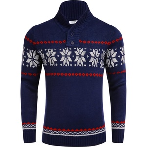image:imageCOOFANDY Mens Christmas Sweater Ugly Knitted Xmas Sweaters Casual Snowflake Pullover KnitwearRoyal Blue