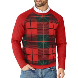 image:imageCOOFANDY Mens Crewneck Sweater Casual Dress Pullover Sweaters Slim Fit Lightweight Long Sleeve Raglan SweatersChristmas Red  Green