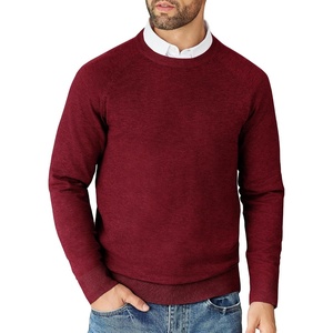 image:imageCOOFANDY Mens Crewneck Sweater Casual Dress Pullover Sweaters Slim Fit Lightweight Long Sleeve Raglan SweatersDark Red