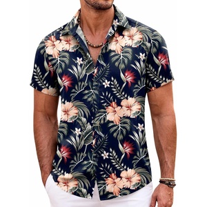 image:imageCOOFANDY Mens Hawaiian Shirts Short Sleeve Casual Button Down Beach Vacation Summer ShirtNavy Bluetropical Floral