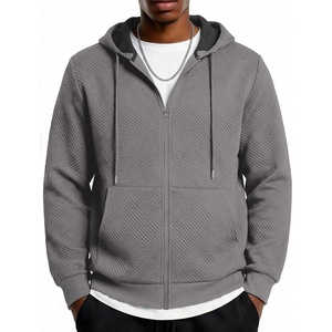 image:imageCOOFANDY Mens Hooded Sweatshirt Zip Up Casual Knit Hoodies Fashion Drawstring Sweatshirts with PocketsDark Grey