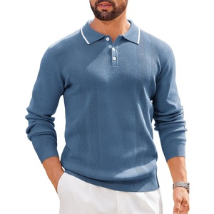 image:imageCOOFANDY Mens Knit Polo Sweaters Long Sleeve Vintage Polos Casual Dress Pullover Old Money TopsBlue