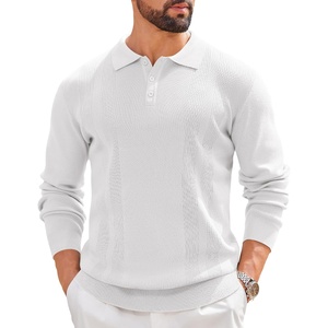 image:imageCOOFANDY Mens Knit Polo Sweaters Long Sleeve Vintage Polos Casual Dress Pullover Old Money TopsWhite