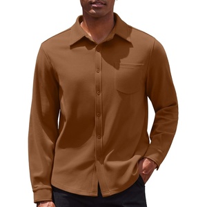image:imageCOOFANDY Mens Long Sleeve Button Down Shirt Casual Lightweight Shacket Spring Fall Shirt Jacket OvershirtLight Brown
