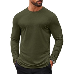 image:imageCOOFANDY Mens Long Sleeve T Shirts Casual Crew Neck Tee Shirts Lightweight Soft Pullover TopsArmy Green