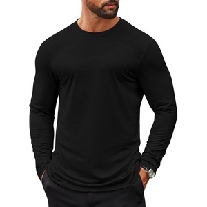 image:imageCOOFANDY Mens Long Sleeve T Shirts Casual Crew Neck Tee Shirts Lightweight Soft Pullover TopsBlack